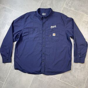 Carhartt FR 104138 Force Sun Defender Shirt 2XL Navy Flame Resistant